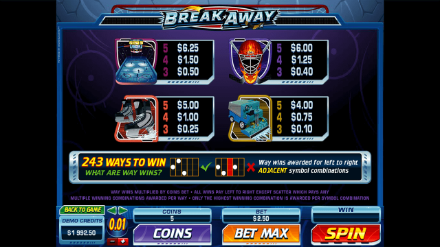 Игровой интерфейс Break Away 7